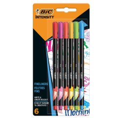 Fineliner Intensity - punta 0,8 mm - tratto 0,4 mm - colori assortiti Rainbow - Bic - astuccio 6 pezzi