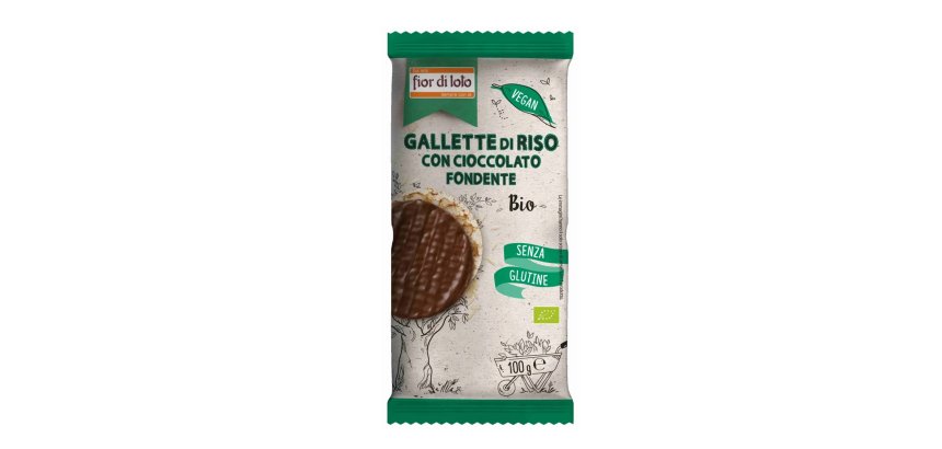 Gallette di riso - con cioccolato fondente - 100 gr - Fior di Loto
