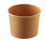 Coppetta gelato monouso - rotonda - diametro 10,5 cm - 335 ml - carta - avana - Leone - conf. 500 pezzi
