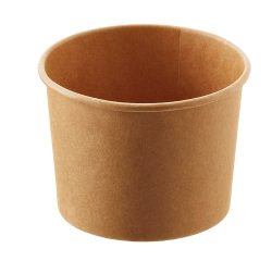 Coppetta gelato monouso - rotonda - diametro 10,5 cm - 335 ml - carta - avana - Leone - conf. 500 pezzi
