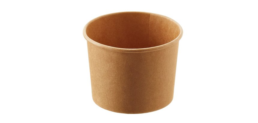 Coppetta gelato monouso - rotonda - diametro 10,5 cm - 335 ml - carta - avana - Leone - conf. 500 pezzi