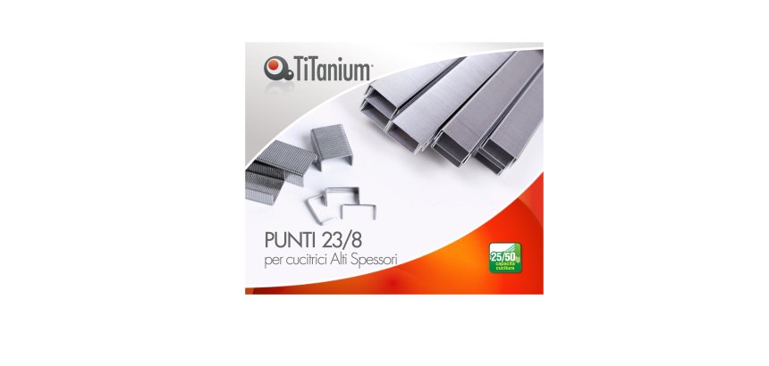 Punti metallici - 23/8 - TiTanium - conf. 1000 pezzi