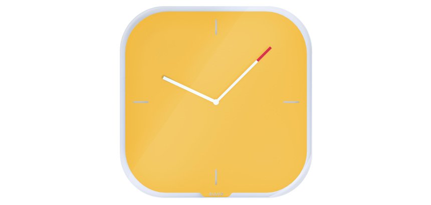 Orologio da parete Cosy - silenzioso - vetro - giallo - Leitz