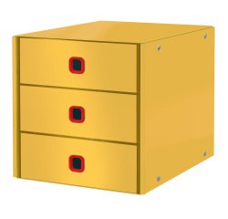 Cassettiera Click&Store Cosy - 3 cassetti - giallo - Leitz