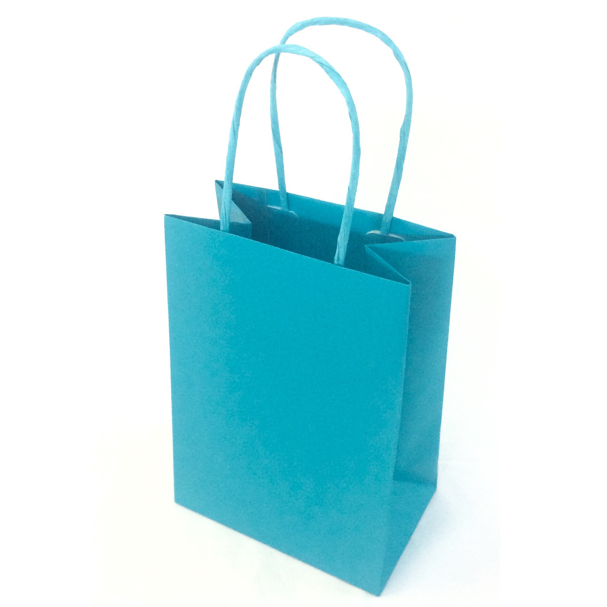 Shopper Twisted - maniglie cordino - 45 x 15 x 50 cm - carta kraft -  turchese - Mainetti Bags - conf. 25 pezzi su
