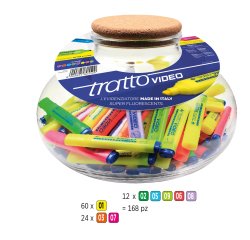 Evidenziatore Tratto Video - colori assortiti - Tratto - boccia 168 pezzi