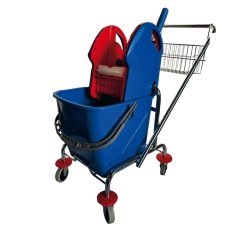 Carrello per pulizie Grouse26 - 25 L - 41 x 58 x 93 cm - blu/rosso - Taxon