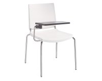 Seduta attesa Atenea ATT - con tavoletta scrittoio - senza braccioli - bianco - Unisit