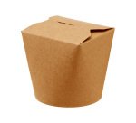 Contenitori rotondi da asporto - 9,8 x 8,5 x 9,2 cm - carta kraft/PE - avana - Leone - conf. 50 pezzi