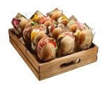 Cassetta per alimenti - 32,5 x 26,5 x 7 cm - legno di acacia - Leone