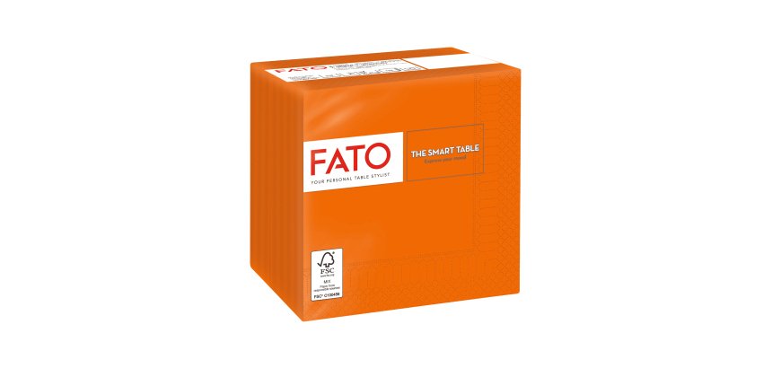 Tovagliolo - carta - 24 x 24 cm - 2 veli - arancio - Fato - conf. 100 pezzi