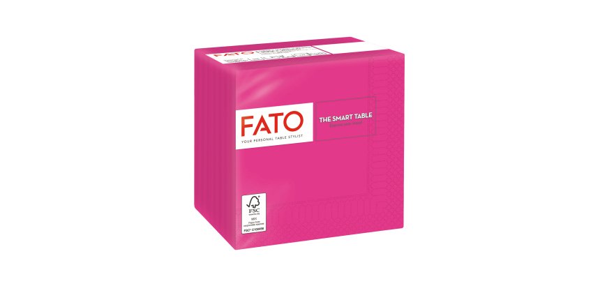 Tovagliolo - carta - 24 x 24 cm - 2 veli - fucsia - Fato - conf. 100 pezzi