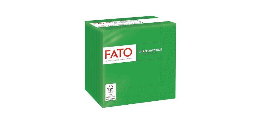 Tovagliolo - carta - 24 x 24 cm - 2 veli - verde smeraldo - Fato - conf. 100 pezzi