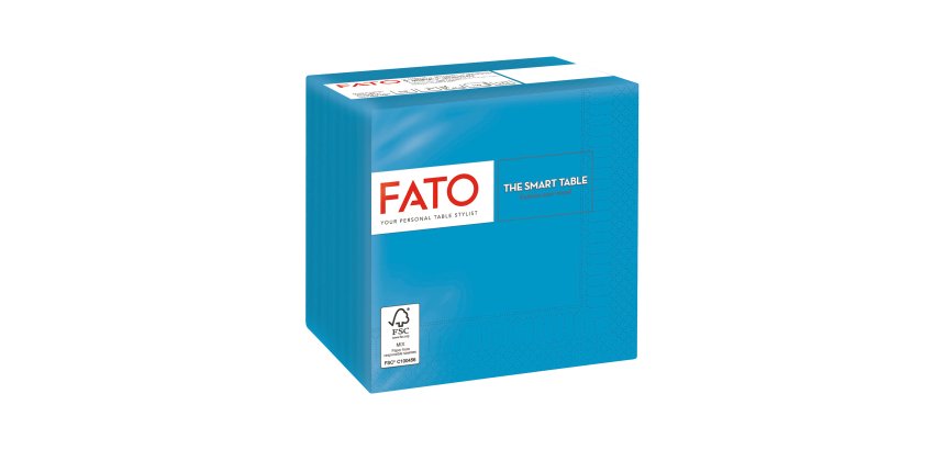Tovagliolo - carta - 24 x 24 cm - 2 veli - turchese - Fato - conf. 100 pezzi