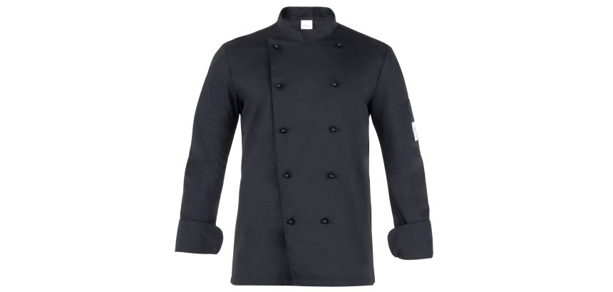 Giacca cuoco Adriano - da uomo - manica lunga - taglia M - nero - Giblor's