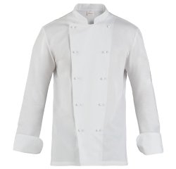Giacca cuoco Adriano - da uomo - manica lunga - taglia S - bianco - Giblor's
