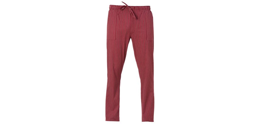 Pantalone da cuoco Giblor's Enrico, gessato bordeaux