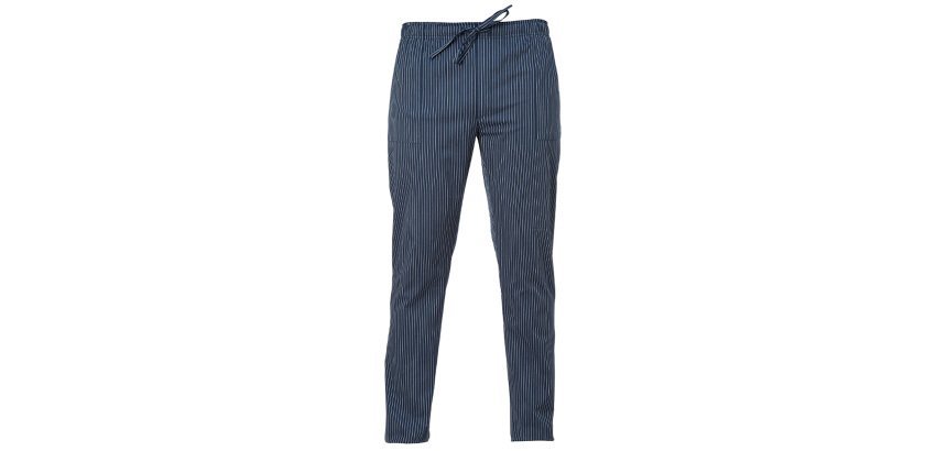 Pantalone da cuoco Giblor's Enrico, gessato blu