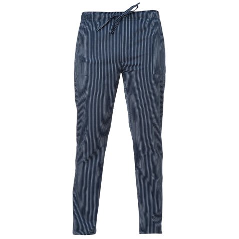 Pantalone da cuoco Giblor's Enrico, gessato blu