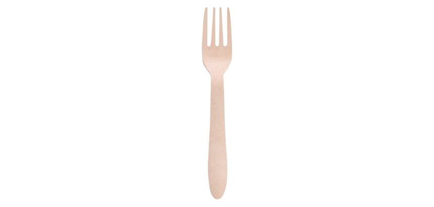 Forchetta monouso in legno - 16,5 cm - Signor Bio - conf. 100 pezzi
