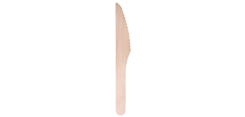 Coltello monouso in legno - 16 cm - Signor Bio - conf. 100 pezzi