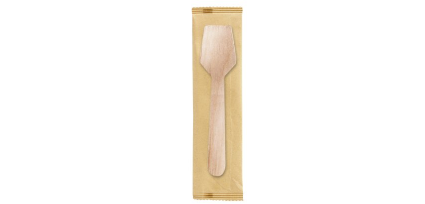 Palettina gelato monouso in legno - imbustata singolarmente - 9,6 cm - Signor Bio - conf. 2000 pezzi