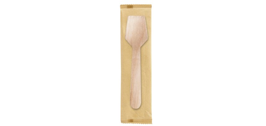 Palettina gelato monouso in legno - imbustata singolarmente - 9,6 cm - Signor Bio - conf. 2000 pezzi