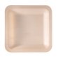 Piatto piano monouso - quadrato - 21,5 x 21,5 cm - legno - colore naturale - Signor Bio - conf. 50 pezzi