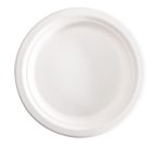 Piatto piano monouso - rotondo - diametro 18 cm - canna da zucchero - bianco - Signor Bio - conf. 125 pezzi