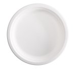 Piatto piano monouso - rotondo - diametro 23 cm - canna da zucchero - bianco - Signor Bio - conf. 125 pezzi