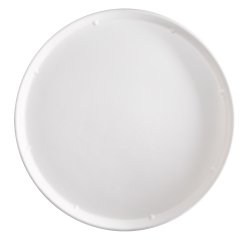 Piatto piano monouso - per pizza - rotondo - diametro 32,5 cm - canna da zucchero - bianco - Signor Bio - conf. 50 pezzi