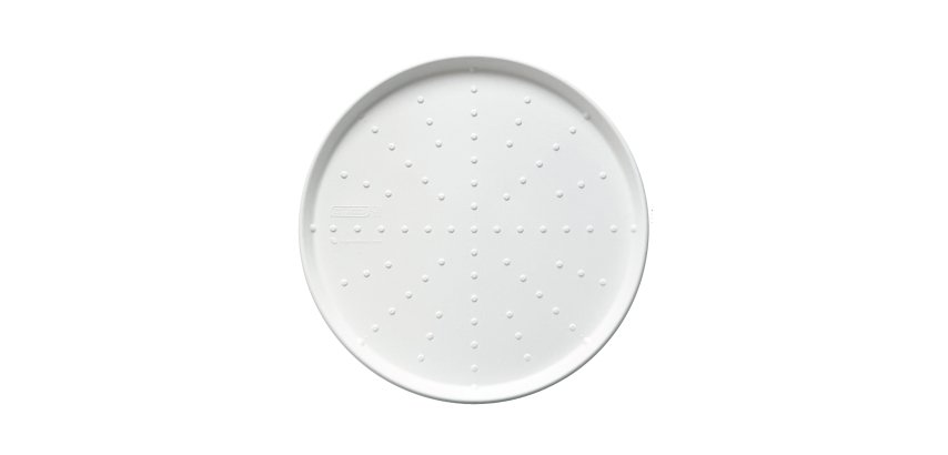 Piatto piano monouso - per pizza - rotondo - diametro 32,5 cm - canna da zucchero - bianco - Signor Bio - conf. 50 pezzi