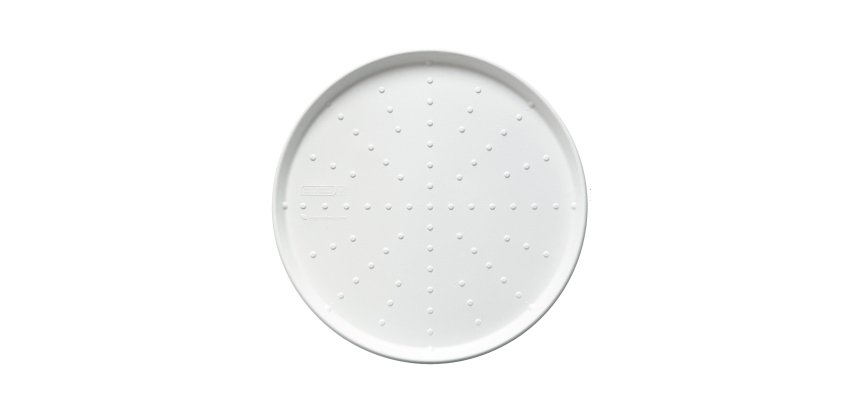 Piatto piano monouso - per pizza - rotondo - diametro 32,5 cm - canna da zucchero - bianco - Signor Bio - conf. 50 pezzi