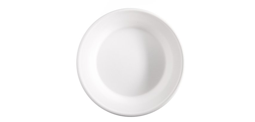 Piatto fondo monouso - rotondo - 680 ml - canna da zucchero - bianco - Signor Bio - conf. 50 pezzi