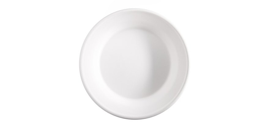 Piatto fondo monouso - rotondo - 680 ml - canna da zucchero - bianco - Signor Bio - conf. 50 pezzi