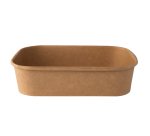 Bowl monouso - rettangolare - 500 ml - cartoncino - avana - Signor Bio - conf. 50 pezzi