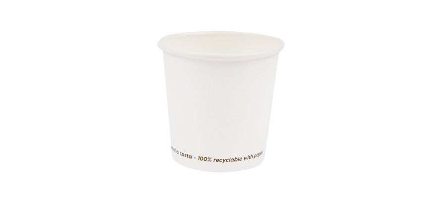Bicchiere caffè - carta - 100 ml - bianco - Signor Bio - conf. 50 pezzi