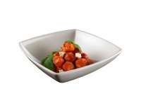 Ciotola quadrata - 21 x 21 x 7 cm - melamina - bianca - Leone