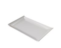 Piatto rettangolare - 23 x 14 x 2,6 cm - melamina - bianco - Leone