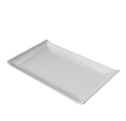 Piatto rettangolare - 23 x 14 x 2,6 cm - melamina - bianco - Leone