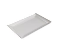 Piatto rettangolare - 28,6 x 18 x 2,8 cm - melamina - bianco - Leone