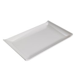 Piatto rettangolare - 28,6 x 18 x 2,8 cm - melamina - bianco - Leone