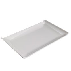 Piatto rettangolare - 28,6 x 18 x 2,8 cm - melamina - bianco - Leone