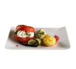 Piatto rettangolare - 28,6 x 18 x 2,8 cm - melamina - bianco - Leone