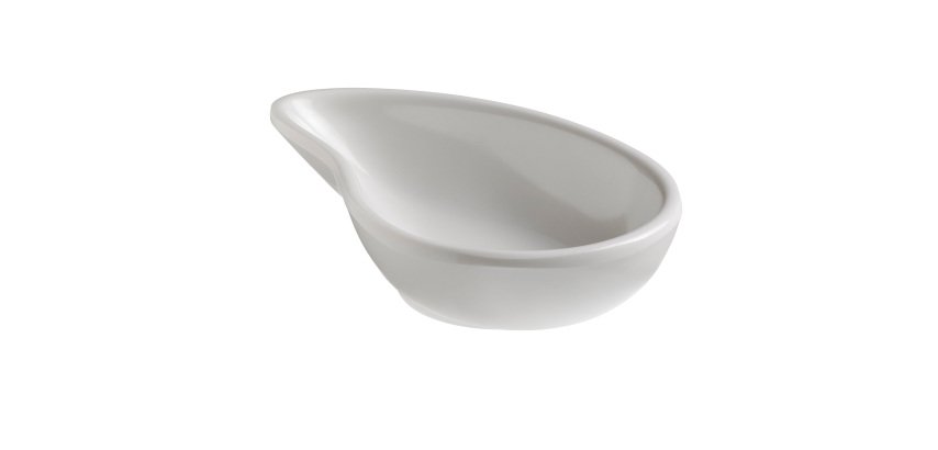 Ciotola a goccia fingerfood - 10 x 6,5 x 2,4 cm - melamina - bianco - Leone