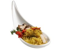 Ciotola a cucchiaio fingerfood - 14,5 x 4,5 x 1,5 cm - melamina - bianco - Leone