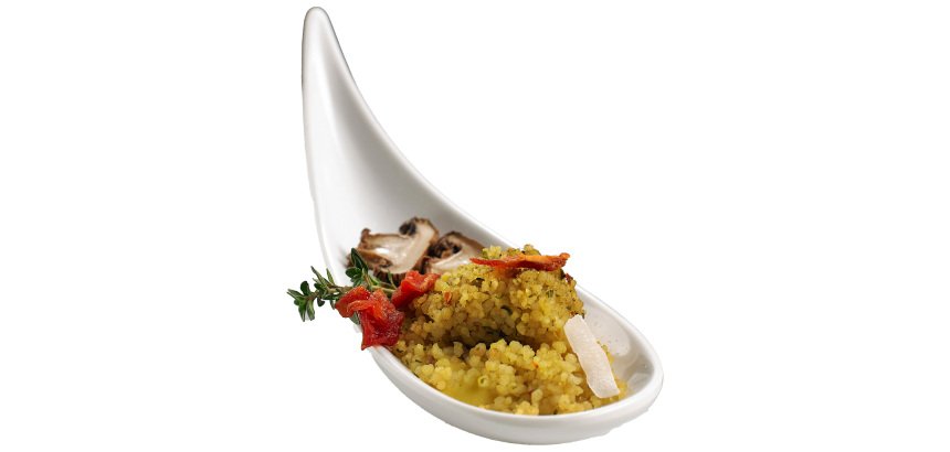 Ciotola a cucchiaio fingerfood - 14,5 x 4,5 x 1,5 cm - melamina - bianco - Leone