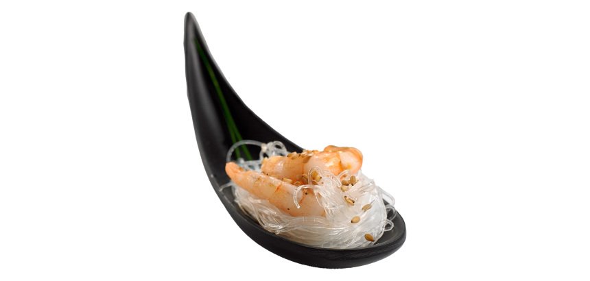 Ciotola a cucchiaio fingerfood - 14,5 x 4,5 x 1,5 cm - melamina - nero - Leone