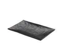 Vassoio rettangolare - 24 x 13,8 x 2 cm - melamina - nero - Leone
