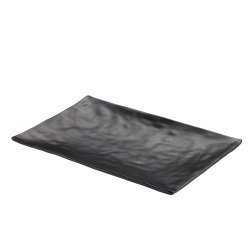 Vassoio rettangolare - 24 x 13,8 x 2 cm - melamina - nero - Leone